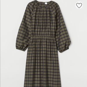 Khaki green Plaid Dress XL